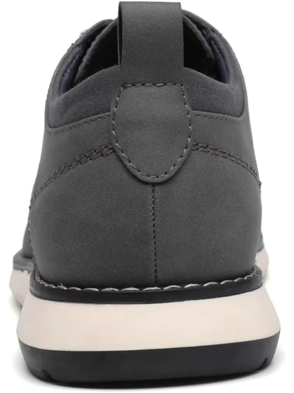 Men's Grey Pin-dot Kitten Heel Perforated Lace-up Business Dress Oxford Shoes